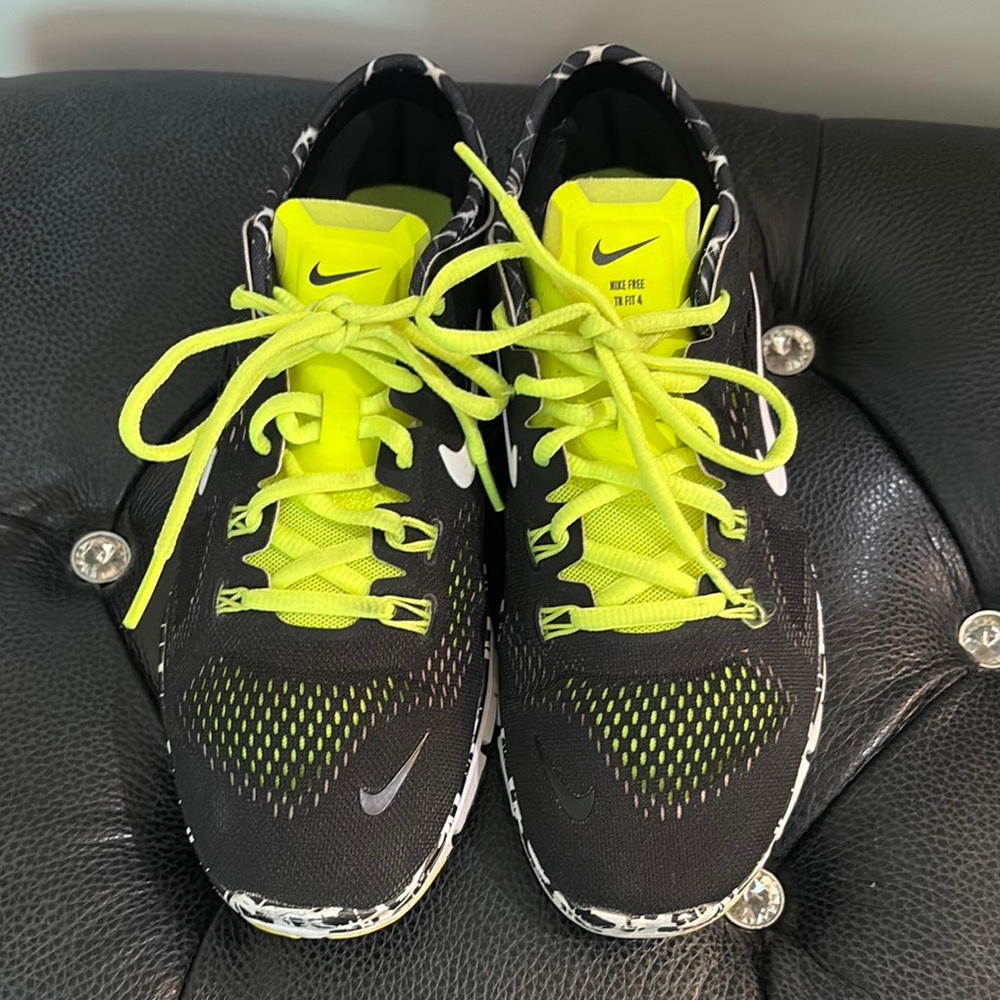 Nike Black and Bright Yellow Athletic Shoes